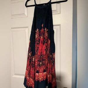 Free People Shea Printed Slip Dress Navy Color $88 OB843648 NWT